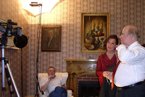 On the set:  the famous apartment scene was shot in the foyer of Olympia mayor Mark Foutch
